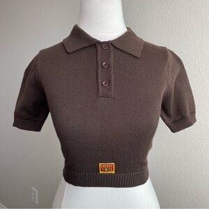 FB County Brown Crop Top